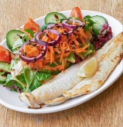 DGrilled cod with salad